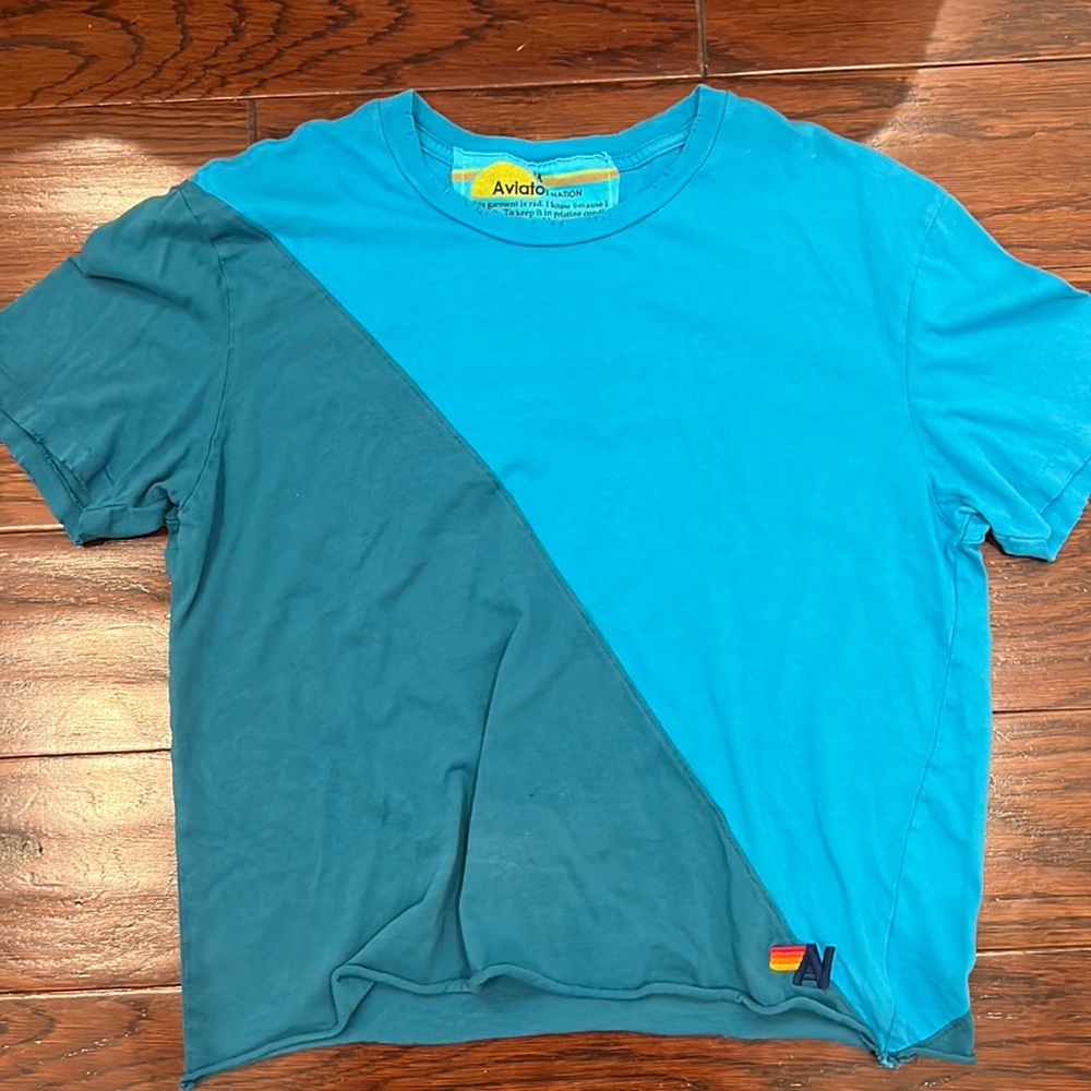 Aviator Nation blue and dark blue tee